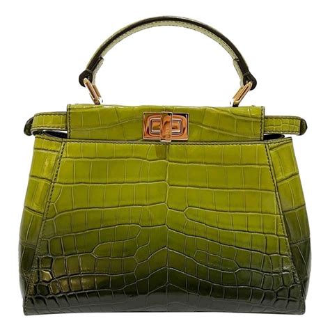 fendi green crocodile bag|Crocodile crossbody bag Fendi Green in Crocodile .